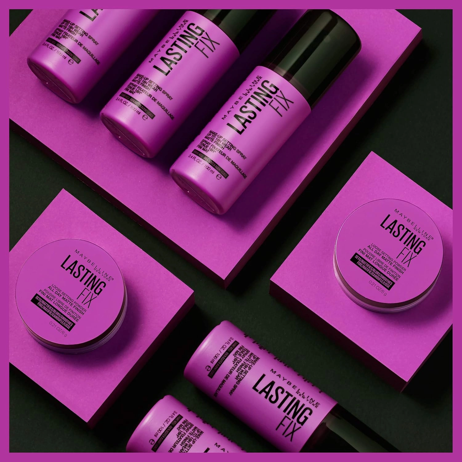 Maybelline Facestudio Lasting Fix Setting   Perfecting Loose Powder Makeup, All Day Matte Wear, Minimizes Shine, Sets Foundation Makeup, Translucent, 0.21 oz.