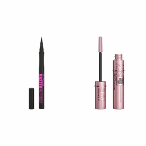 Maybelline Lash Sensational Sky High Blackest Black Mascara and Master Precise All Day Satin Black Liquid Eyeliner Bundle, Includes 1 Mascara and 1 Liquid Eyeliner for Lasting Eye Makeup