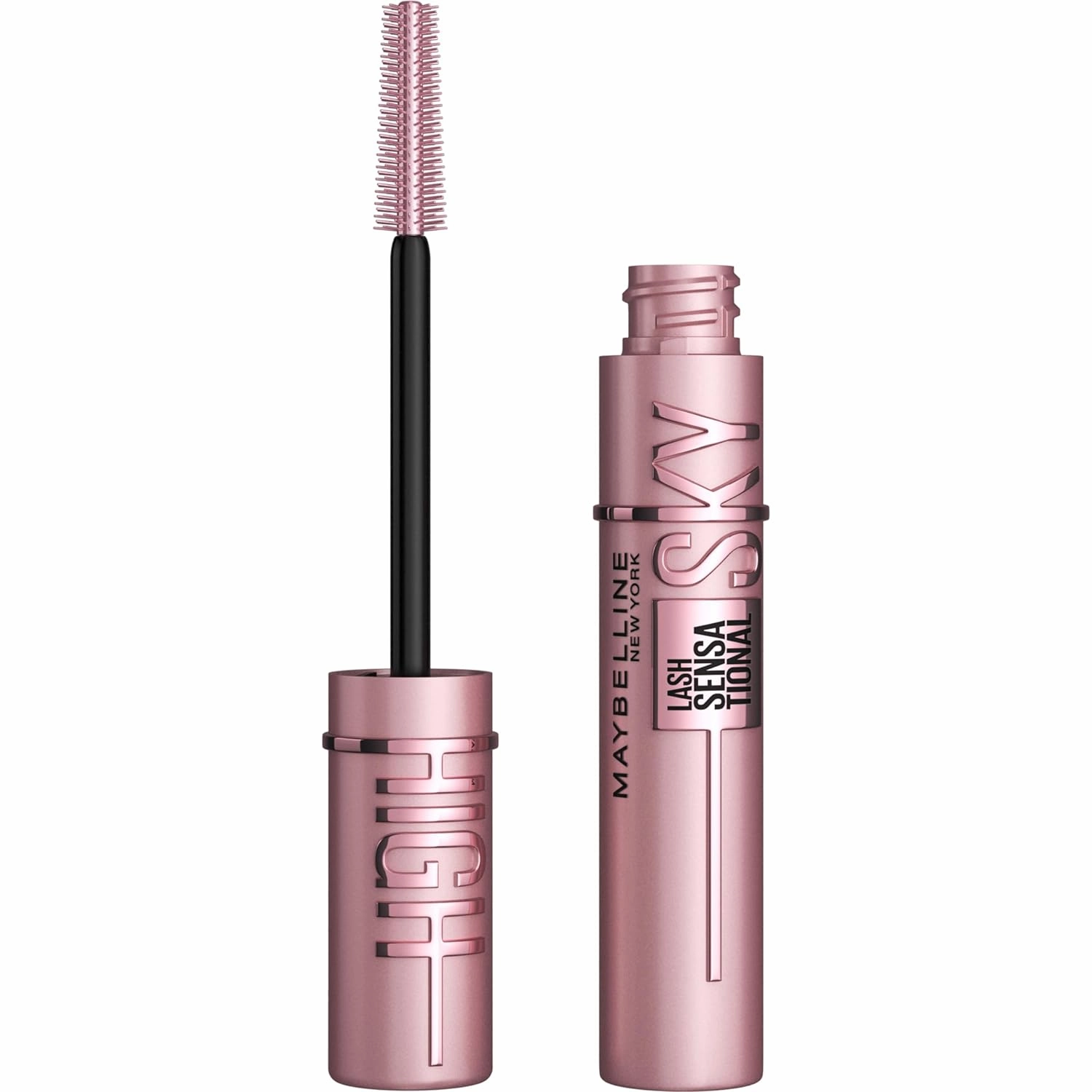 Maybelline Lash Sensational Sky High Blackest Black Mascara and Master Precise All Day Satin Black Liquid Eyeliner Bundle, Includes 1 Mascara and 1 Liquid Eyeliner for Lasting Eye Makeup