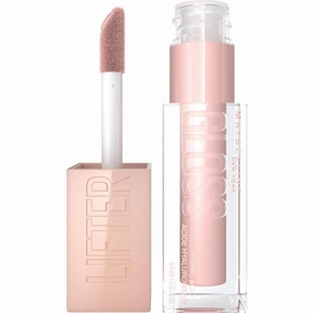 MAYBELLINE Lifter Gloss Hydrating Lip Gloss Bundle with Hyaluronic Acid, Moon Nude Pink and Ice Pink Neutral, 0.18 Ounce Each