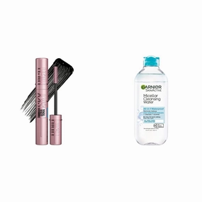 Maybelline Sky High Mascara Waterproof Very Black and Garnier Micellar Water Bundle
