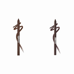 MAYBELLINE TattooStudio Long-Lasting Sharpenable Eyeliner Pencil Bundle with Waterproof Bold Brown and Smooth Walnut, 36 Hour Wear, 1 Count Each