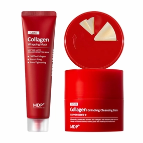 MDP  RED LACTO COLLAGEN Wrapping Mask and Travel-Sized Grinding Cleansing Balm Bundle