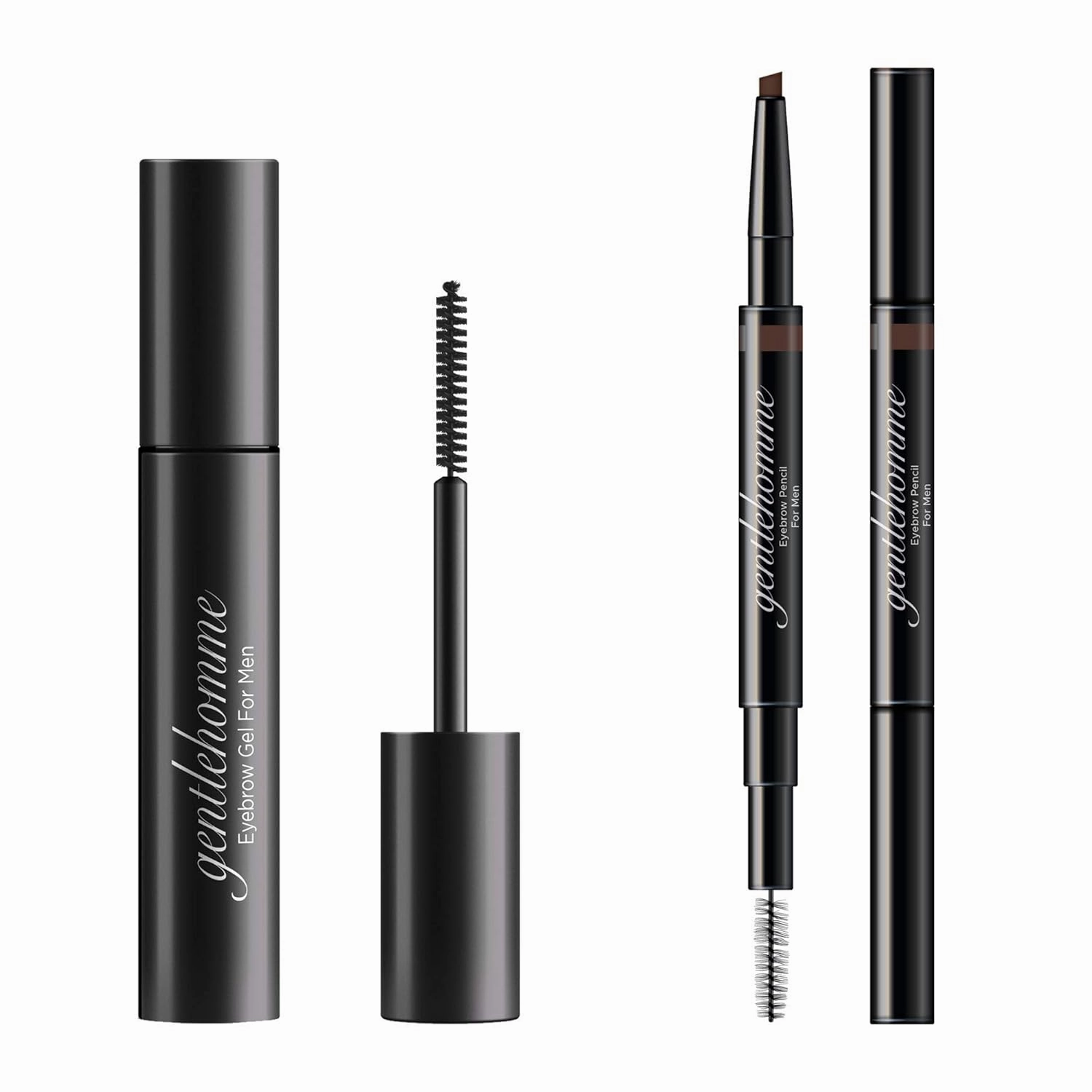 Men's 2 in 1 Eyebrow Pencil & Gel Kit - Dark Brown & Black, 2 Count