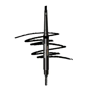 Men's 2-in-1 Eyebrow Brush & Pencil - Shape, Define & Fill In - Ultra-Thin, Long-Lasting Black - Vegan