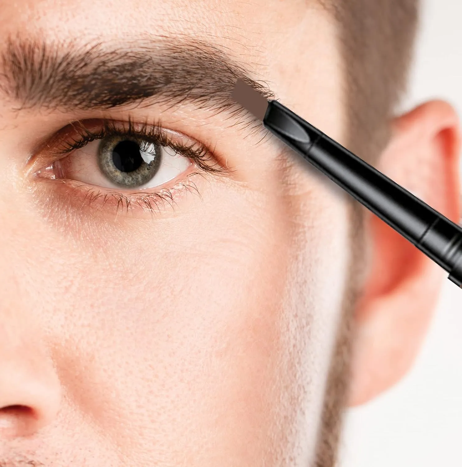 Men's Brow Pencil - 2-in-1 Brow Brush & Lead Pencil - Shape, Define & Fill In Eyebrows - Ultra-Thin - Long-Lasting Color - Vegan - Light Brown