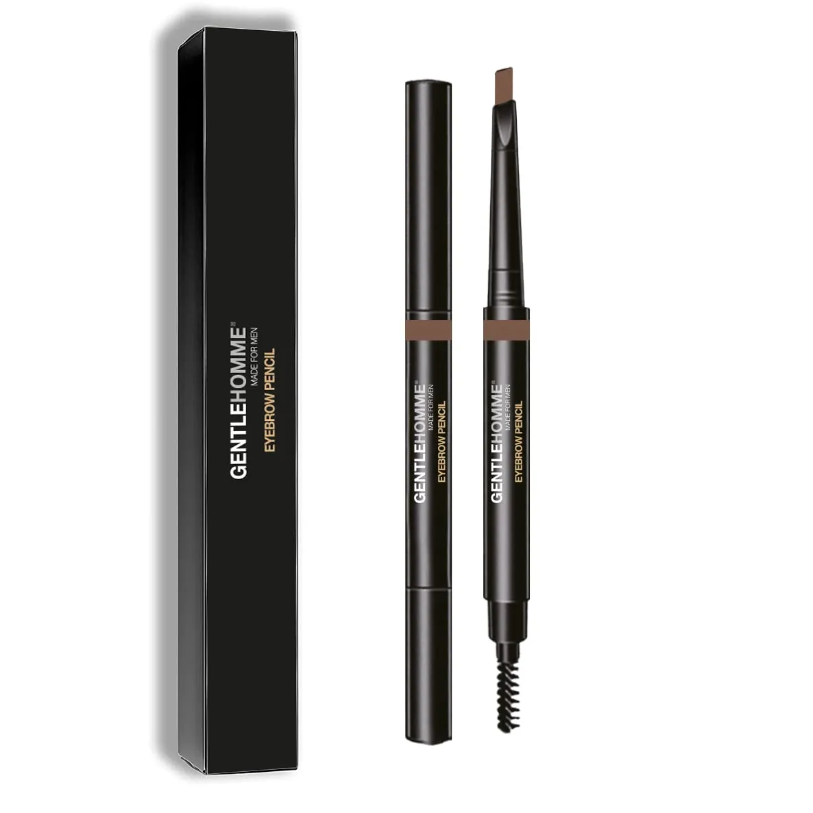 Men's Brow Pencil - 2-in-1 Brow Brush & Lead Pencil - Shape, Define & Fill In Eyebrows - Ultra-Thin - Long-Lasting Color - Vegan - Light Brown