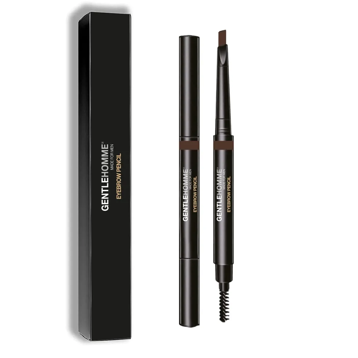 Men's Brow Pencil - 2-in-1 Brow Brush & Lead Pencil - Shape, Define & Fill In Eyebrows - Ultra-Thin - Long-Lasting Dark Brown