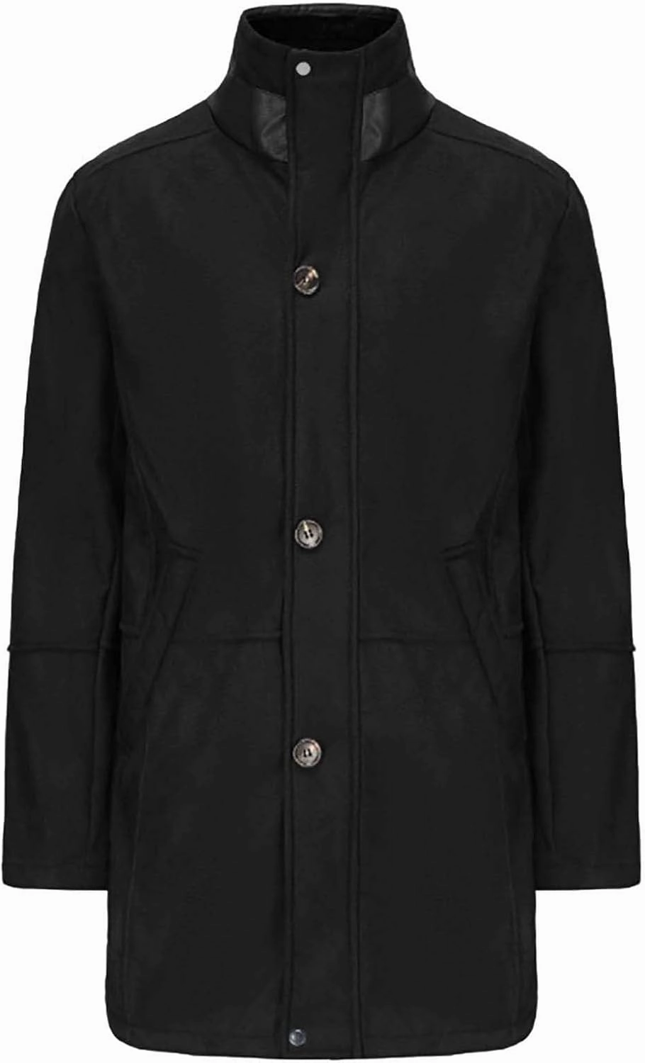 Mens Western Cowboy Jacket Long Trench Coats Zip Up Stand Collar Jacket Winter Vintage Cowboy Peacoat Retro Tops