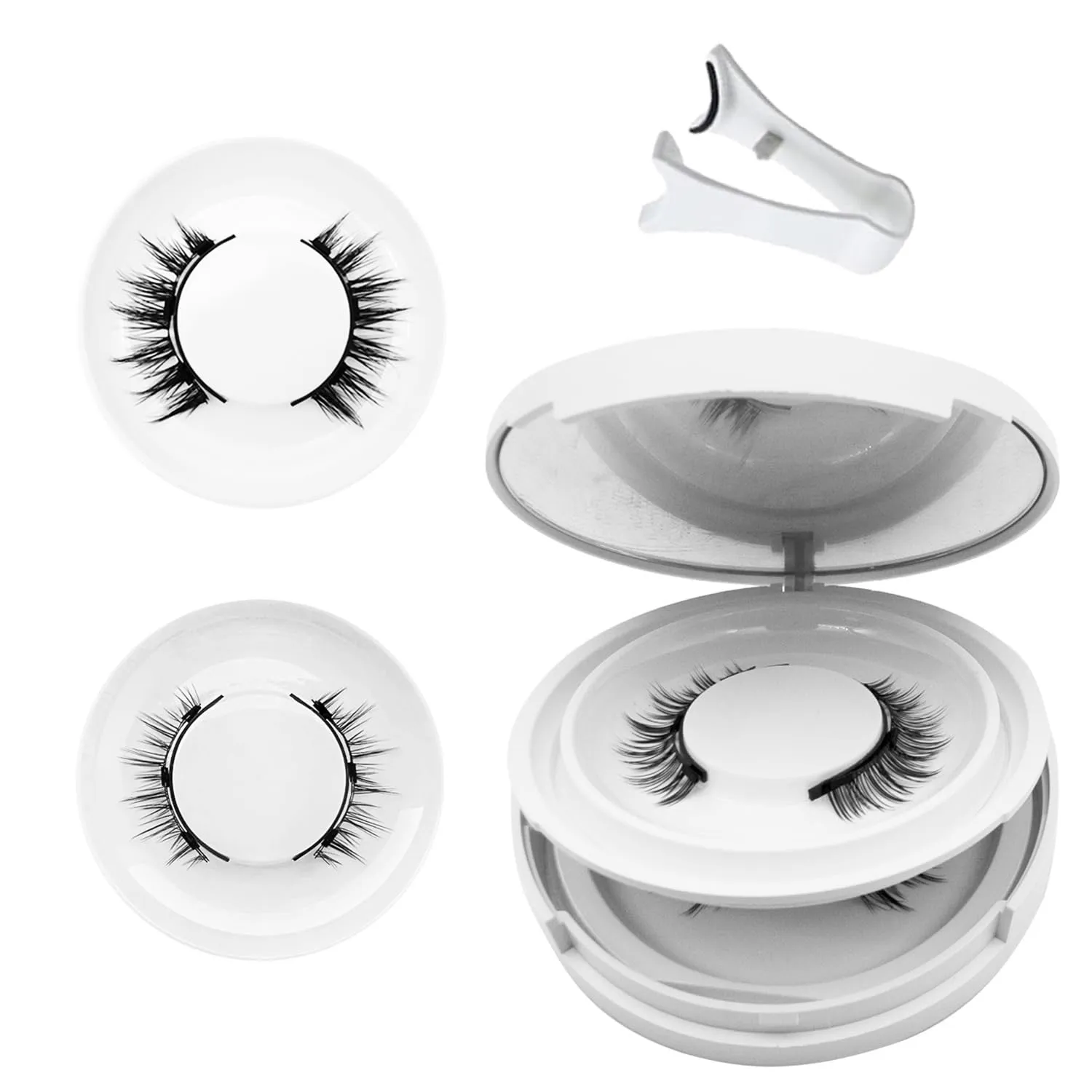 Meylora Magnetic Lashes,Meylora Magnetic Eyelashes with Applicator Reusable Eyelashes Magnet without Eyeliner Natural Look No Glue or Liner Needed(Simple Iris)