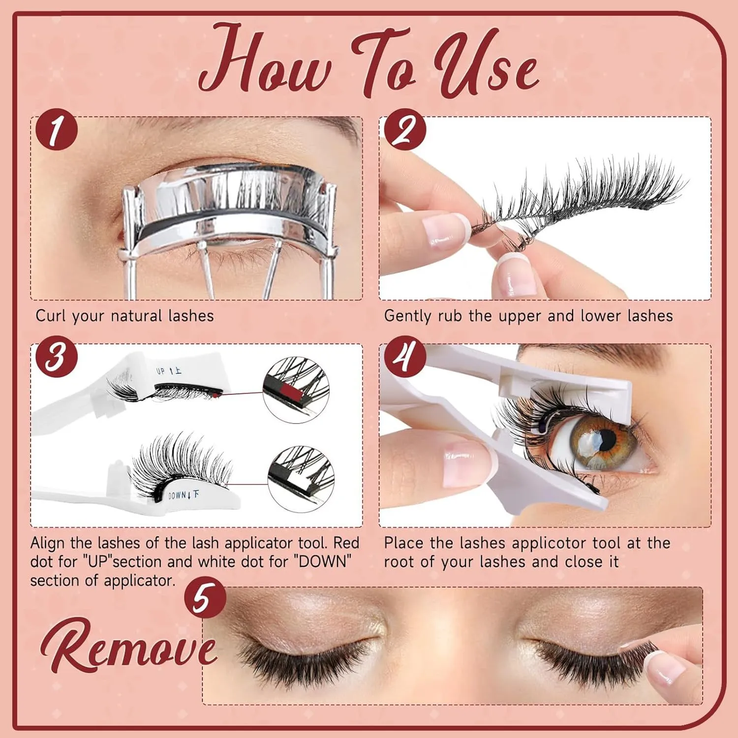 Meylora Magnetic Lashes,Meylora Magnetic Eyelashes with Applicator Reusable Magnet Eyelashes without Eyeliner Natural Look No Glue or Liner Needed(Natural Simple Iris)