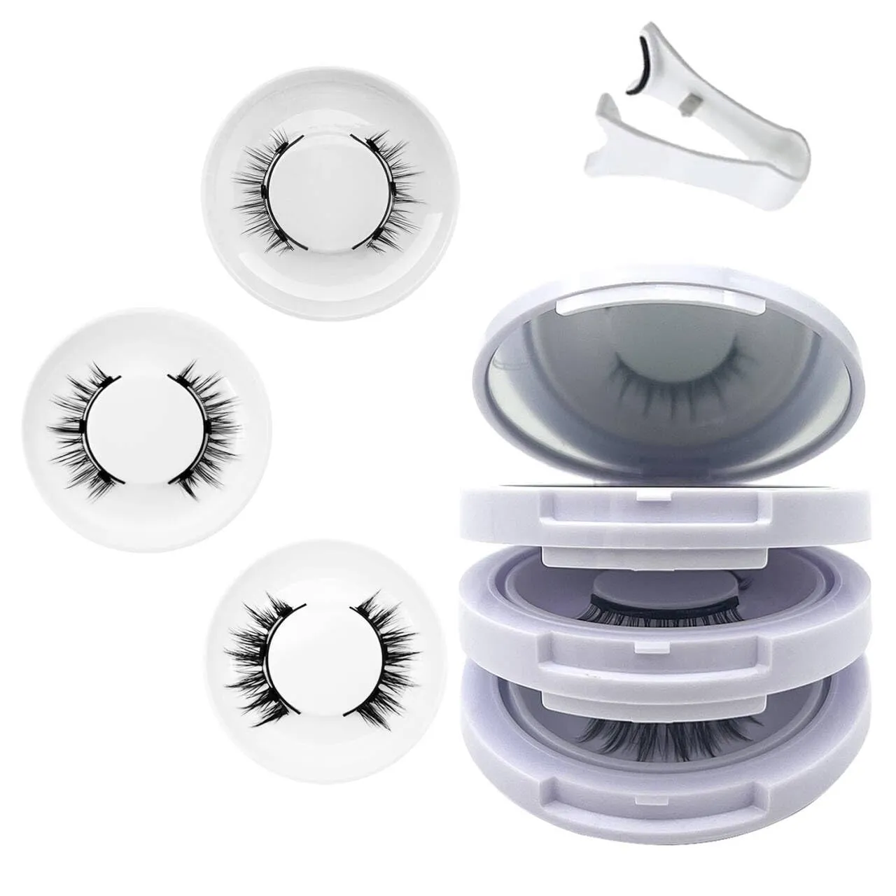 Meylora Magnetic Lashes,Meylora Magnetic Eyelashes with Applicator Reusable Magnet Eyelashes without Eyeliner Natural Look No Glue or Liner Needed(Natural Simple Iris)
