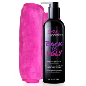 Micellar Oil Free Gel Makeup Remover For Sensitive Skin Cleanser Gentle Solution for Eyelash Extensions and Lash lift With Magic Makeup-Remover Cloth (2fl. Oz)