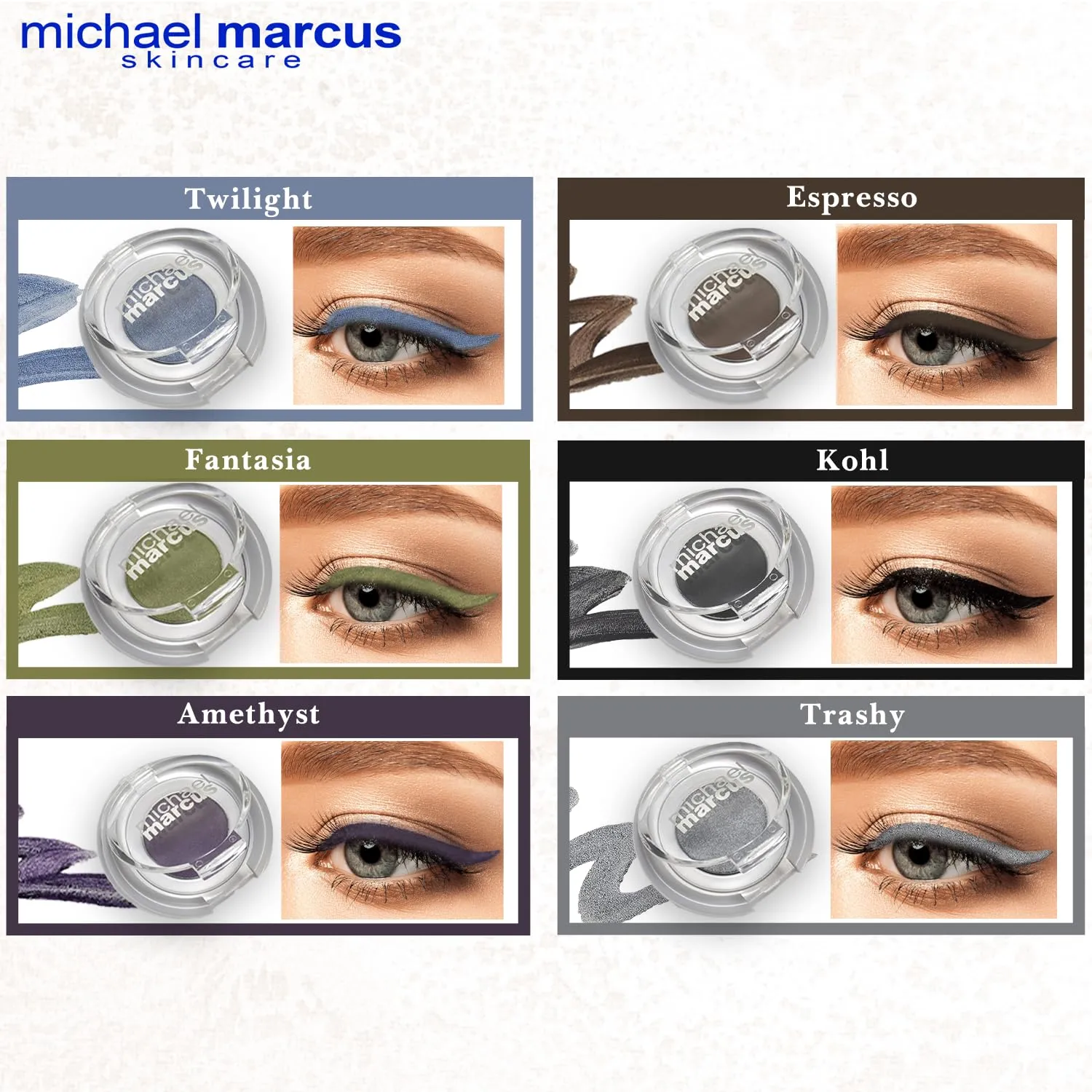 michael marcus Makeup Cake Eye Liner (Kohl) - Water Activated Dry Pressed, Long-Lasting, Vibrant Color & Smudge Resistant Eyeliner - Cruelty & Paraben Free - For Beginner & Pro Makeup Artist