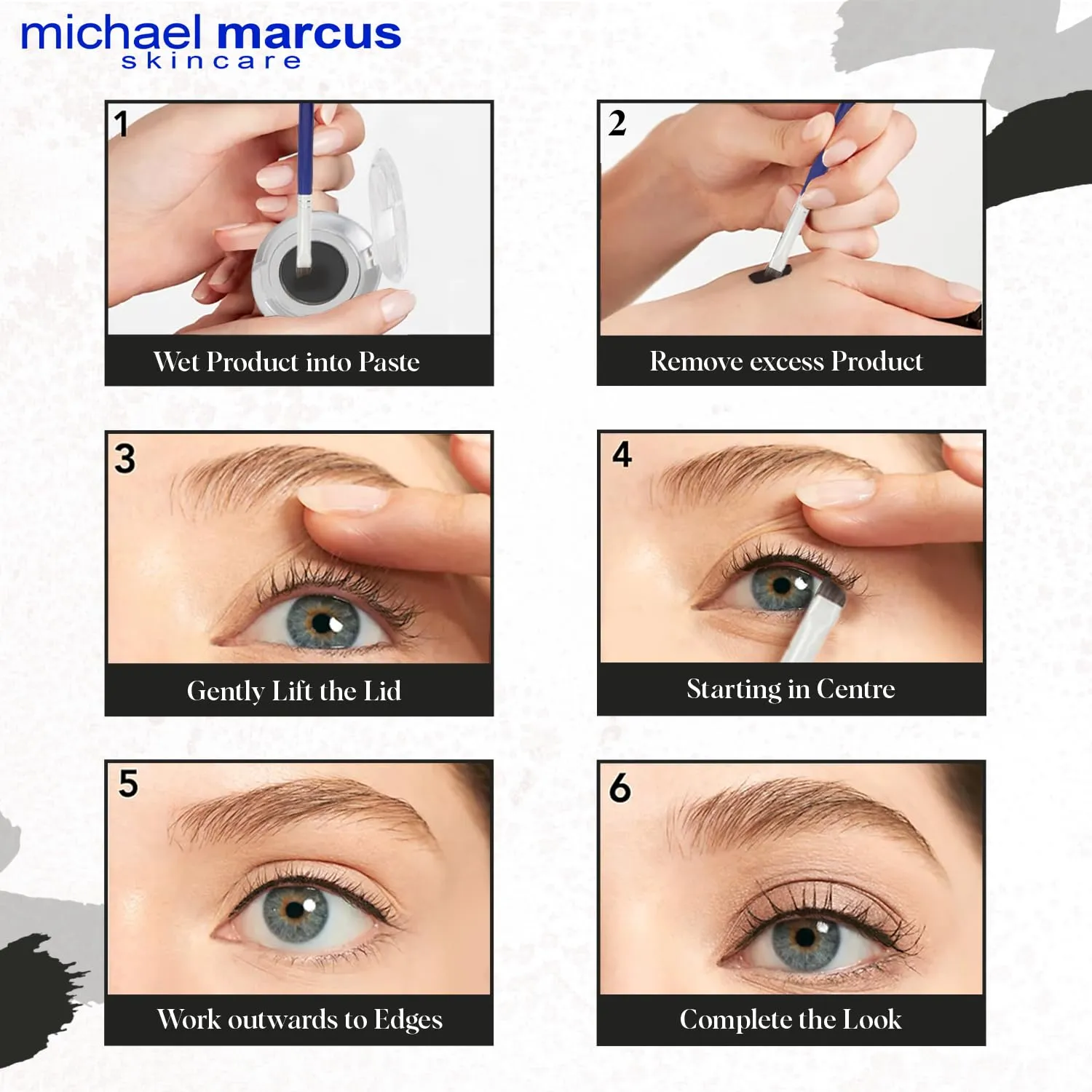 michael marcus Makeup Cake Eye Liner (Kohl) - Water Activated Dry Pressed, Long-Lasting, Vibrant Color & Smudge Resistant Eyeliner - Cruelty & Paraben Free - For Beginner & Pro Makeup Artist