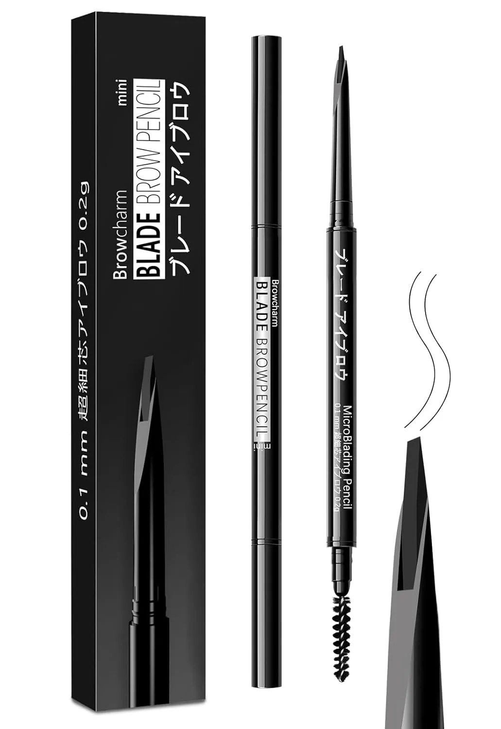 Microblading Eyebrow Pencil for Women,0.1mm Ultra-Fine Mechanical Pencil,Draws Tiny Brow Hairs and Fills in Sparse Areas and Gaps,Makeup Brow Definer Waterproof,Lasting,0.2g (01 Black)