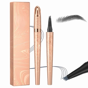 Microblading Eyebrow Pen, 2024 New Waterproof Microblading Eyebrow Pencil with 4 Tip Eye Brow Pen, Natural Eyebrow Makeup Fine Stroke Magic Eyebrow Pencil Stay on All Day (Gray)