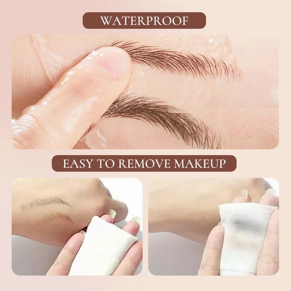 Microblading Eyebrow Pencil, 4 Fork Tip Magic Eyebrow Tattoo Pencil, Waterproof Brow Pencil with Micro-Fork Tip, Precise Color and Perfectly Defined Natural Hair Stroke Lines (B-light brown-2pcs)