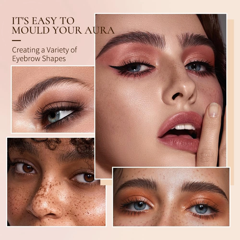 Microblading Eyebrow Pencil, 4 Fork Tip Magic Eyebrow Tattoo Pencil, Waterproof Brow Pencil with Micro-Fork Tip, Precise Color and Perfectly Defined Natural Hair Stroke Lines (B-light brown-2pcs)