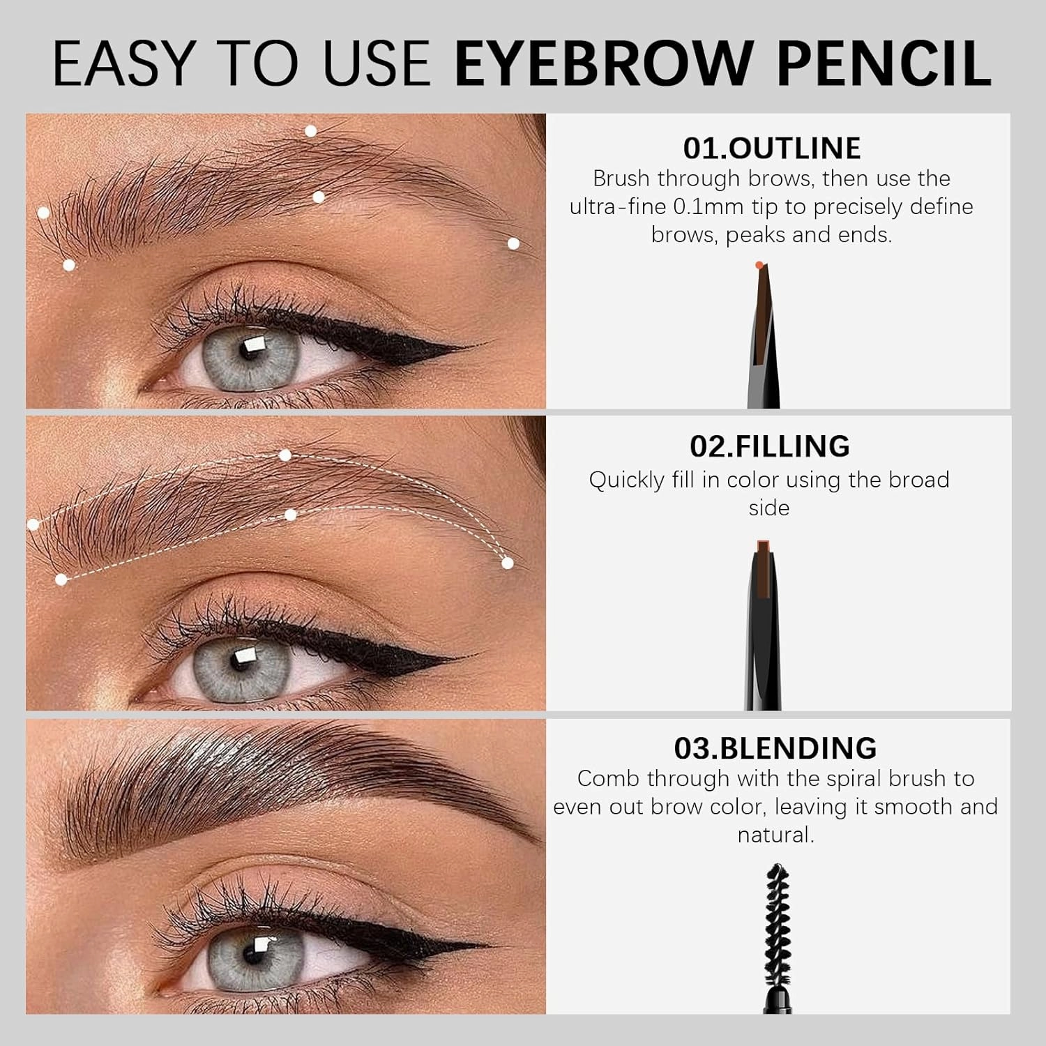 Microblading Eyebrow Pencil for Women,0.1mm Ultra-Fine Mechanical Pencil,Draws Tiny Brow Hairs and Fills in Sparse Areas and Gaps,Makeup Brow Definer Waterproof,Lasting,0.2g (04 Red Brown)