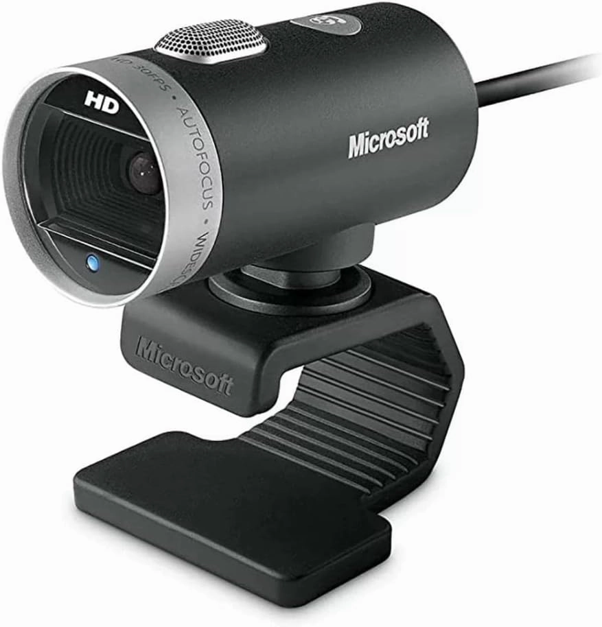 Microsoft LifeCam Cinema,Webcam with built-in noise cancelling Microphone, Light Correction, USB Connectivity, for video calling on Microsoft Teams/Zoom, compatible with Windows 8/10/11/ Mac