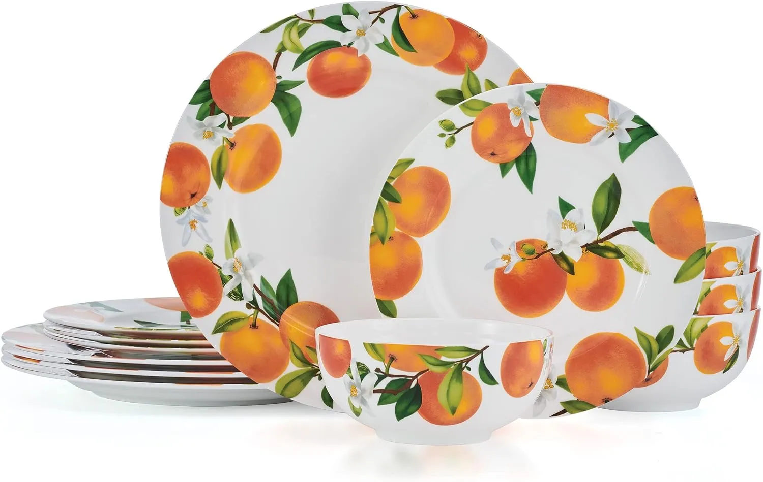 Mikasa Mandarin Bone China Lightweight Chip Resistant 12 Piece Dinnerware Set, Service for 4