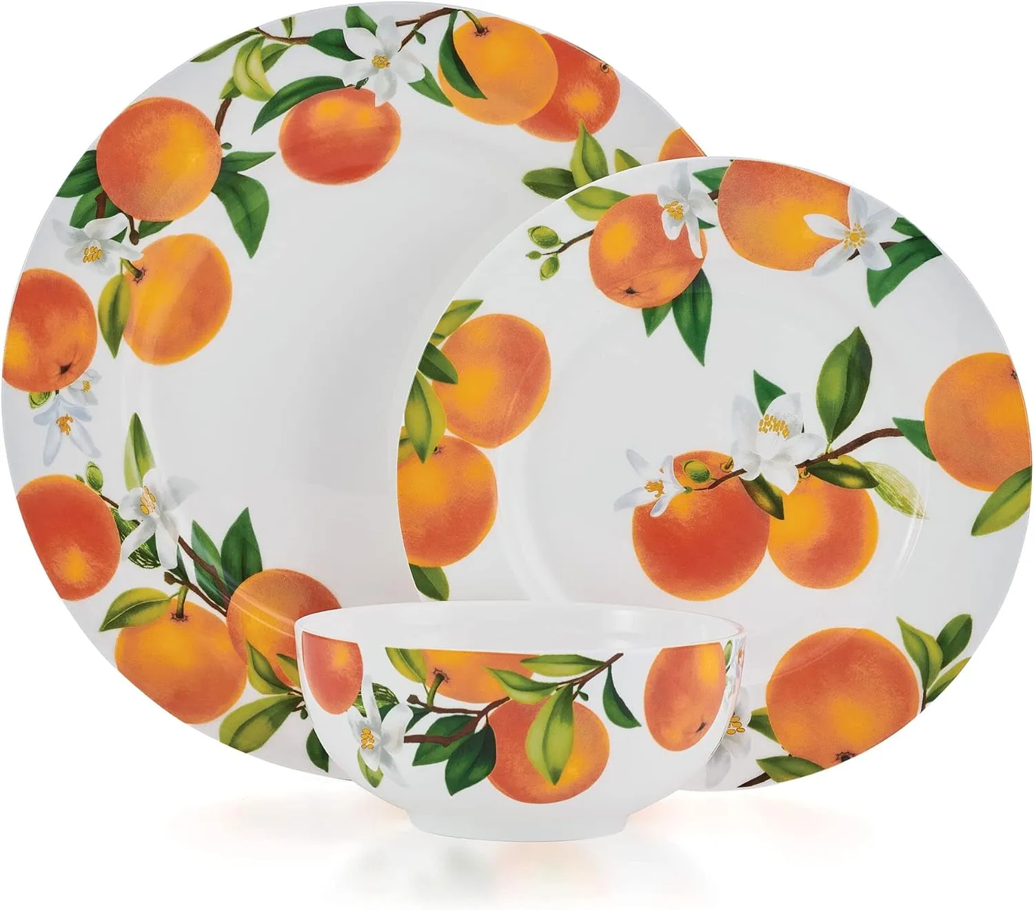 Mikasa Mandarin Bone China Lightweight Chip Resistant 12 Piece Dinnerware Set, Service for 4