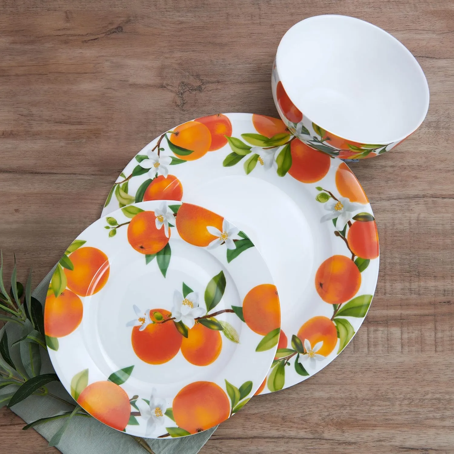 Mikasa Mandarin Bone China Lightweight Chip Resistant 12 Piece Dinnerware Set, Service for 4