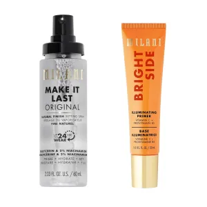 Milani Make It Last Original - Natural Finish Setting Spray 3-in-1 Setting Spray and Primer- Prime   Correct   Set & Milani Bright Side Primer for Makeup