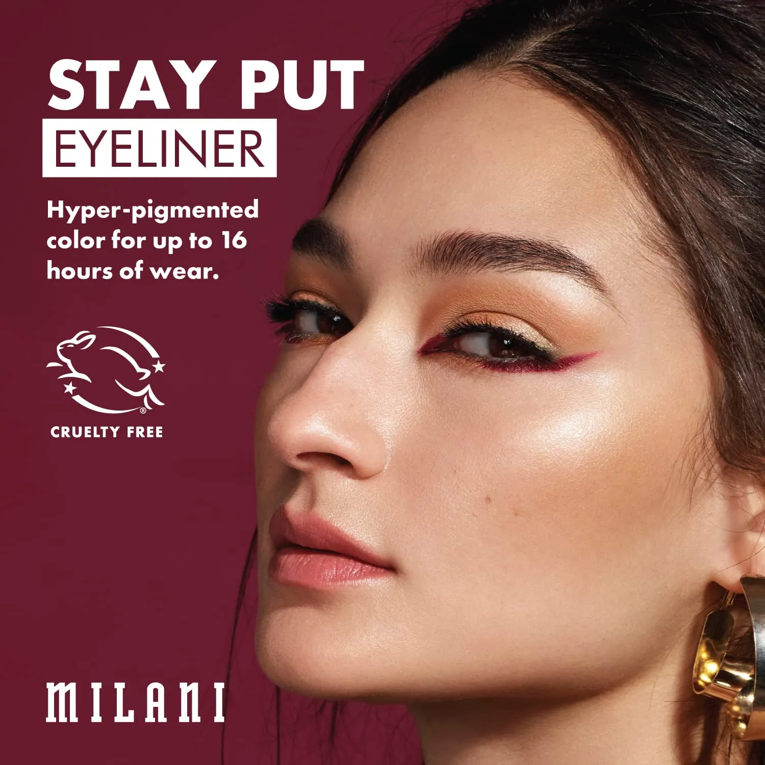Milani Stay Put Eyeliner - Picante (0.01 Ounce) Cruelty-Free Self-Sharpening Eye Pencil with Built-In Smudger - Line & Define Eyes with High Pigment Shades for Long-Lasting Wear