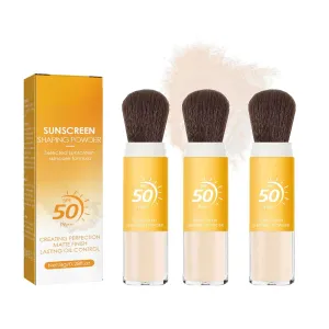 Mineral Powder Sunscreen, Mineral Powder Sunscreen for Face, SPF 50 , Matte Translucent Loose Setting Powder, Natural Oil Control Setting Powder, Lightweight Sunblock Powder for All Skin (3pc)