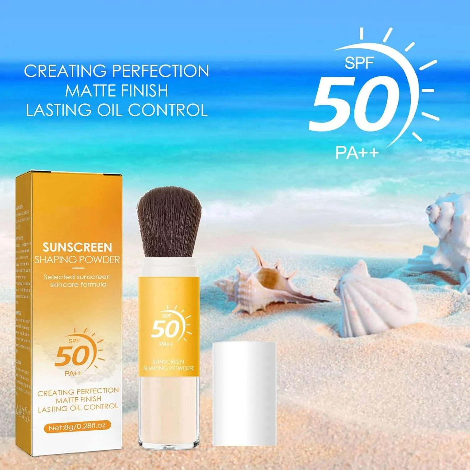 Mineral Powder Sunscreen, Mineral Powder Sunscreen for Face, SPF 50 , Matte Translucent Loose Setting Powder, Natural Oil Control Setting Powder, Lightweight Sunblock Powder for All Skin (3pc)