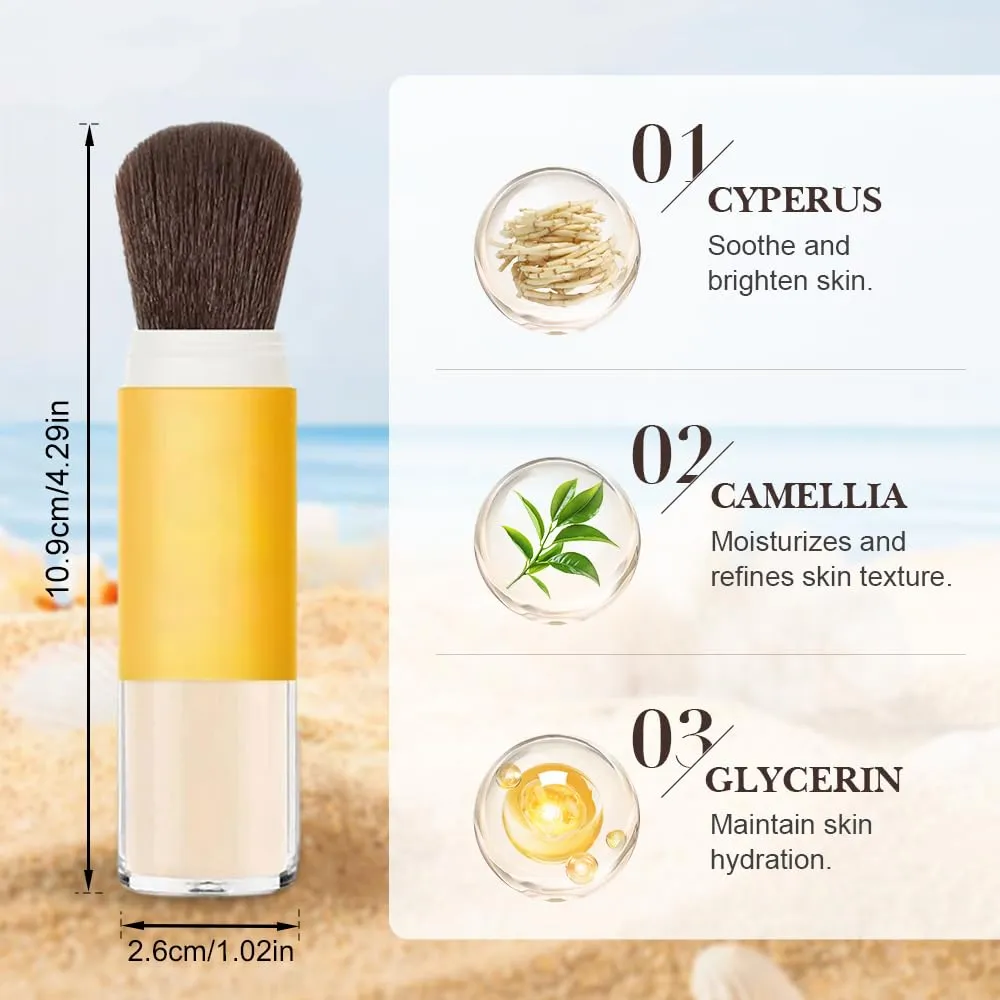 Mineral Sunscreen Setting Powder, 2025 New Long Lasting Sunscreen Powder for Face & Scalp, Lightweight Natural Matte Finish Setting Powder for All Skin (1 Pcs, 8g)