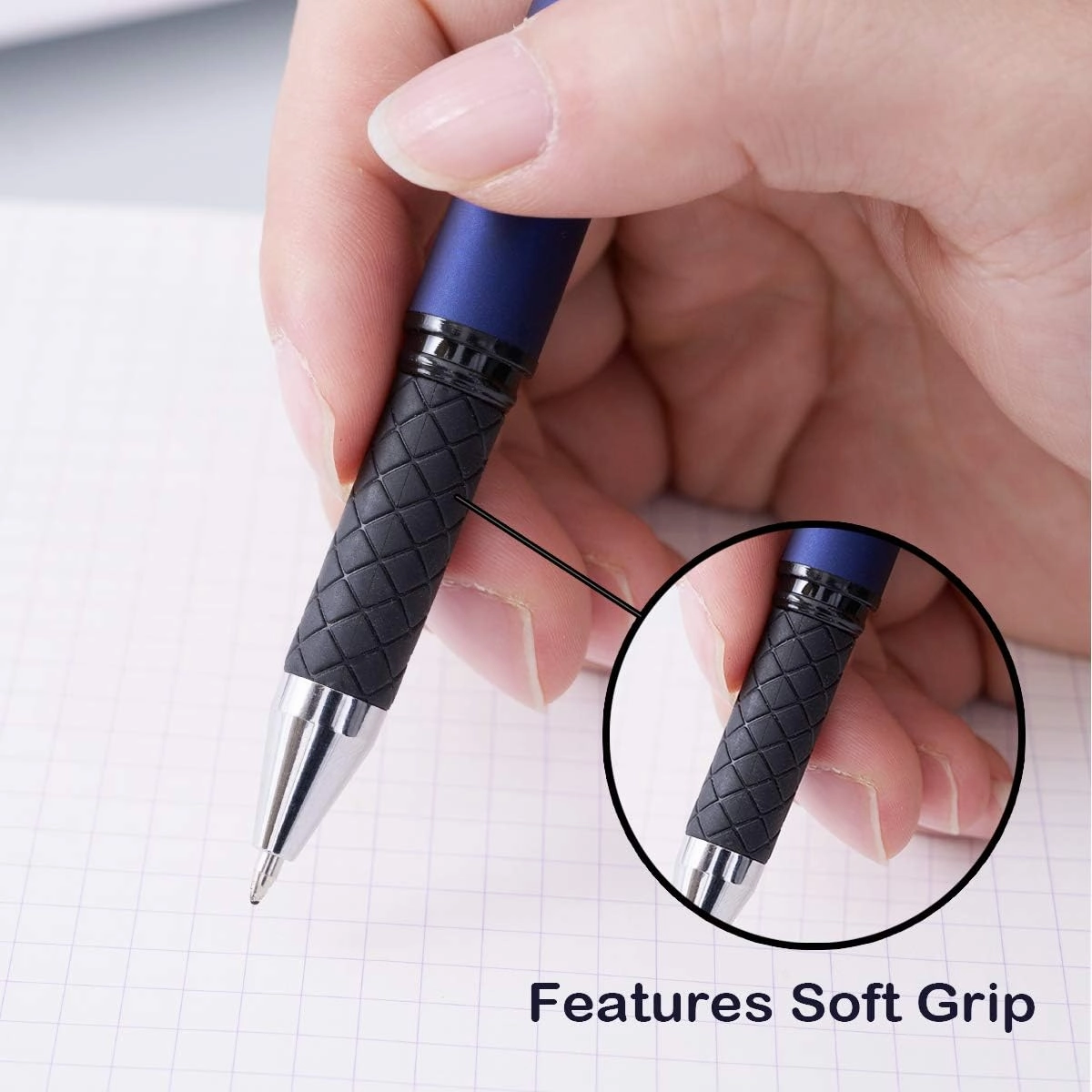 MiSiBao 0.7mm Black Ink Gel Ink Rollerball Pens 2 in 1 Medium Point Pens with Stylus Work Pen Smooth Writing for Office Black gel pen (Dark Grey-18pack)