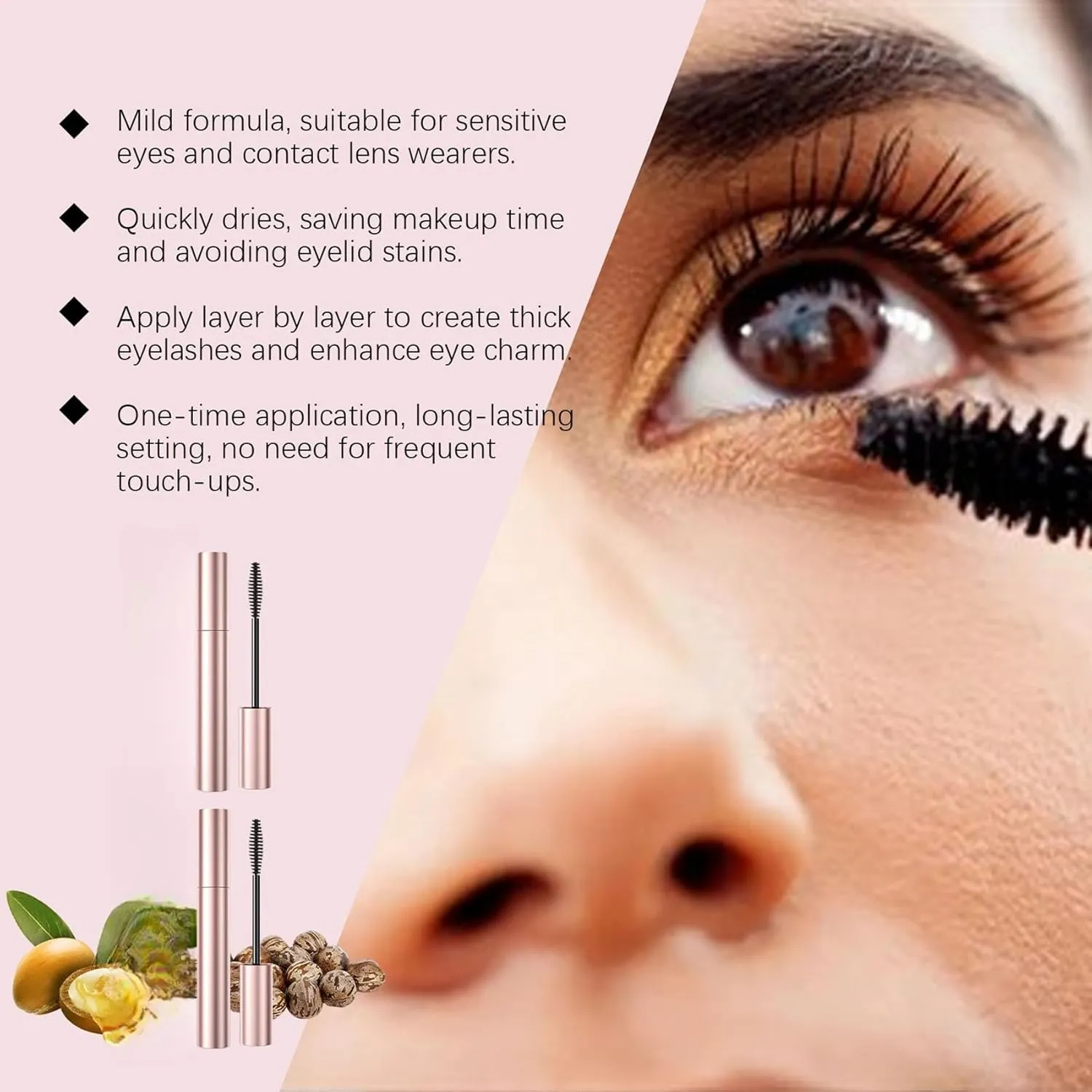 Mkry Mascara, 2025 Mascara black & brown duo for lash makeup,Waterproof & Sweatproof Long Lasting, Non Clumping (Brown, one size)