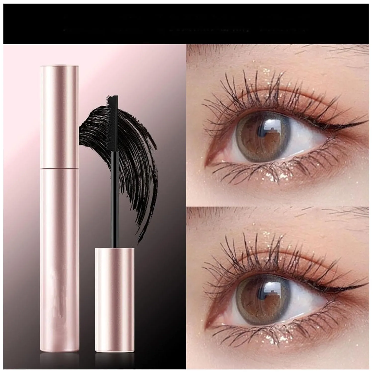 Mkry Mascara, 2025 Mascara black & brown duo for lash makeup,Waterproof & Sweatproof Long Lasting, Non Clumping (Brown, one size)
