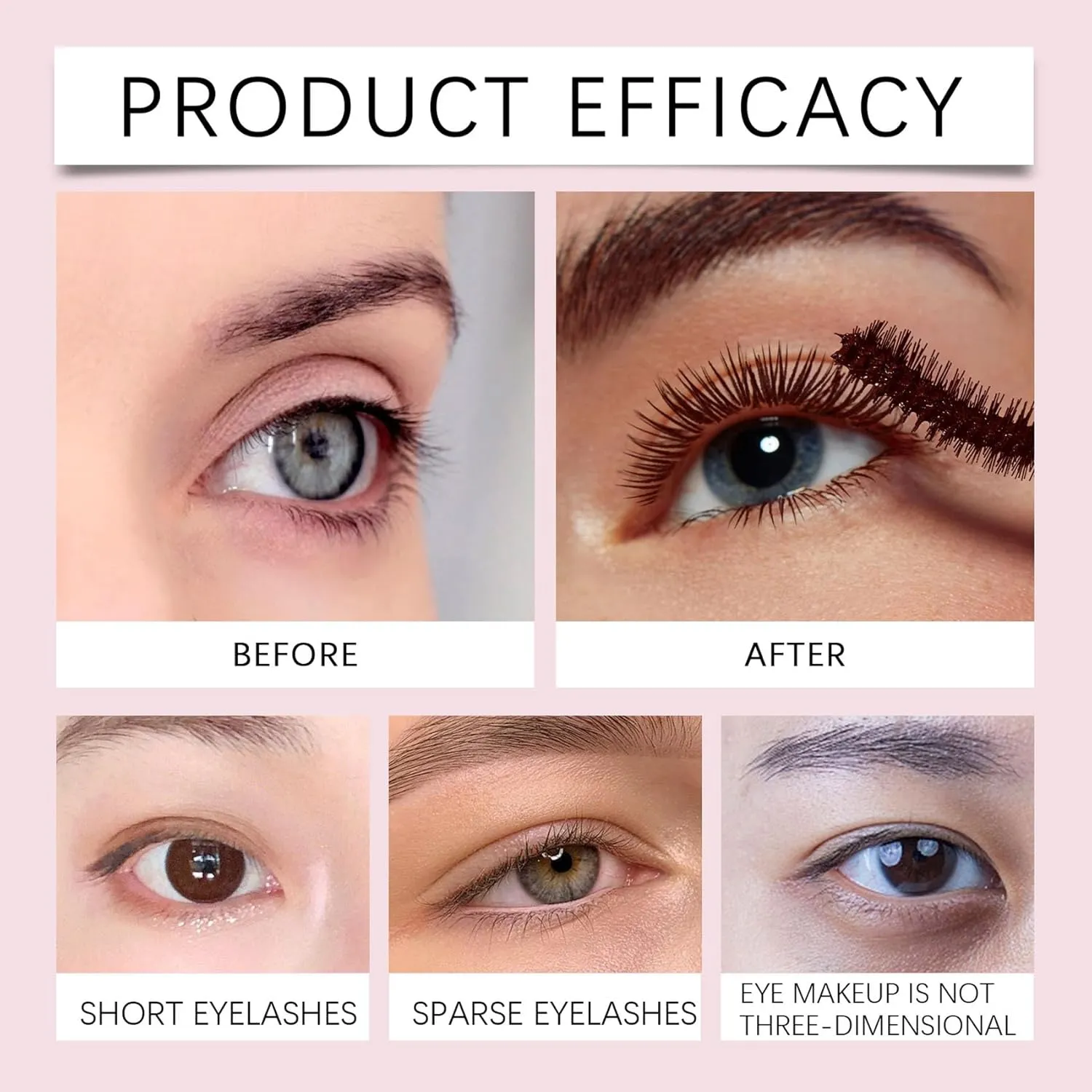 Mkry Mascara, 2025 Mascara black & brown duo for lash makeup,Waterproof & Sweatproof Long Lasting, Non Clumping (Brown, one size)