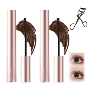 Mkry Mascara, 2025 Mascara black & brown duo for lash makeup,Waterproof & Sweatproof Long Lasting, Non Clumping (Brown, one size)