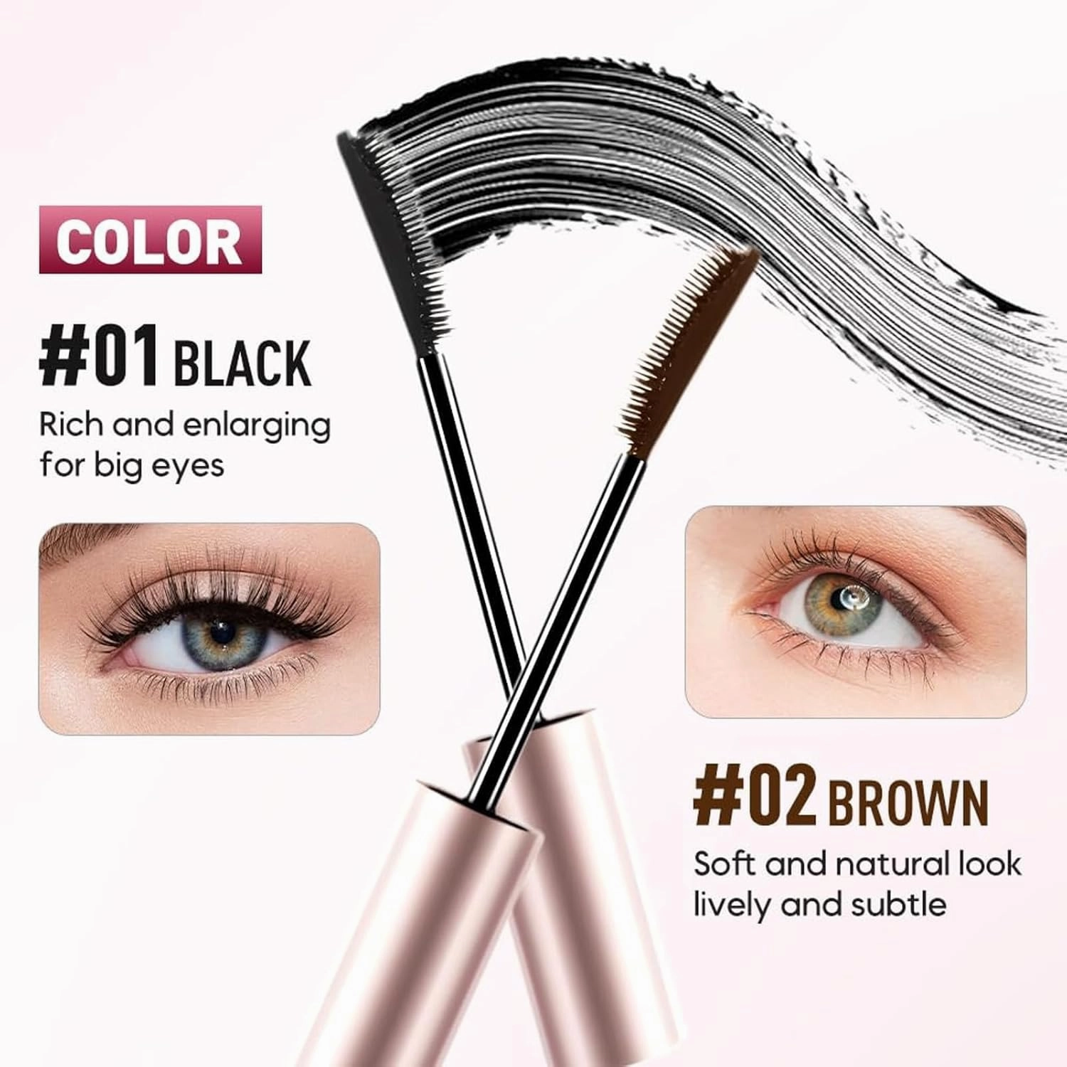 Mkry Mascara, Mascarawaterproof Tubing,Lengthening Volume Long-Lasting and Non-smudged (Black*2pcs)