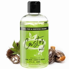 MOEHAIR Castor Oil (8 Fl Oz) | 100% Pure and Certified Organic | Cold Pressed Castor Oil for Face, Hair, Eyelashes, and Eyebrows | Suitable for All Hair and Skin Types | Non-GMO and Cruelty-Free