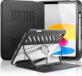 MoKo Case for iPad (A16) 11th Generation 11-inch 2025/iPad 10th Generation 10.9-inch 2022 with Pencil Holder, [10 Strong Magnetic Viewing Angle] Fully-Body Rugged Heavy Duty Protective Case, Black