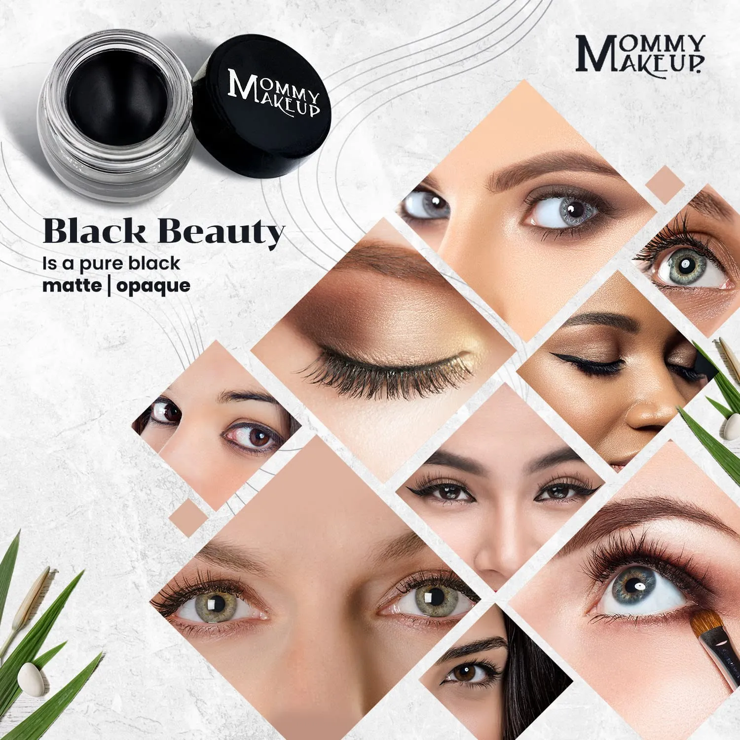 Mommy Makeup Waterproof Stay Put Gel Eyeliner Pot with Semi Permanent Micropigments - Long Lasting, Highly Pigmented Eye Liner, 0.14 oz (Black Beauty)
