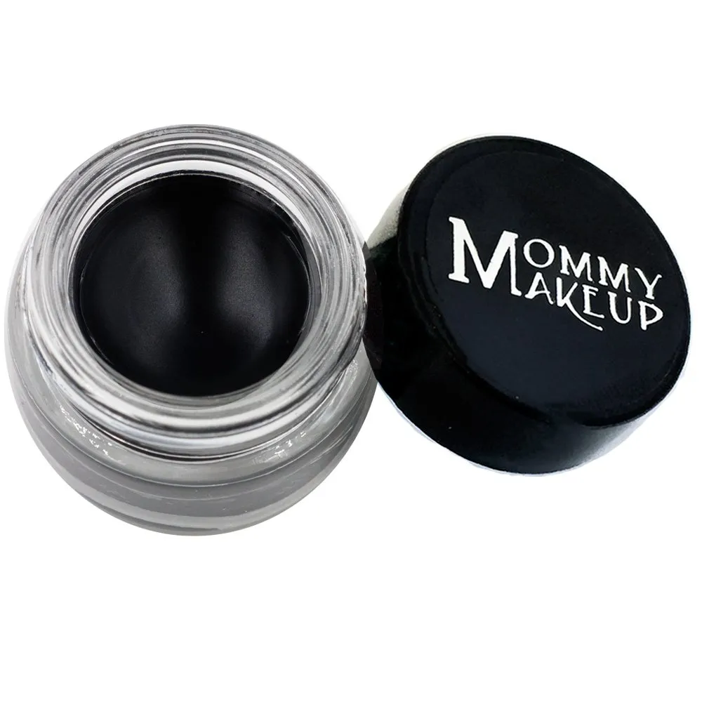 Mommy Makeup Waterproof Stay Put Gel Eyeliner Pot with Semi Permanent Micropigments - Long Lasting, Highly Pigmented Eye Liner, 0.14 oz (Black Beauty)