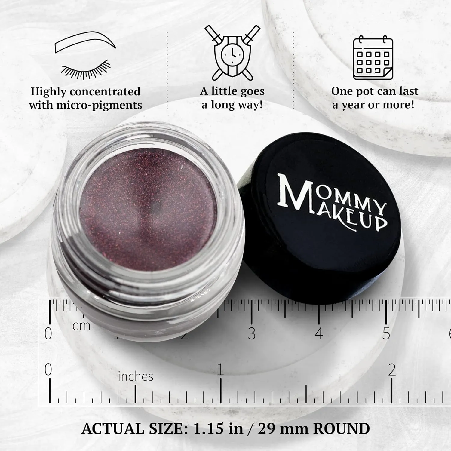 Mommy Makeup Waterproof Stay Put Gel Eyeliner Pot with Semi Permanent Micropigments - Long Lasting, Highly Pigmented Eye Liner, 0.14 oz (Black Orchid)