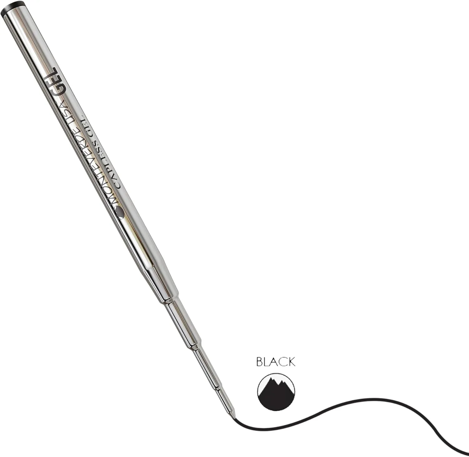 Monteverde Fine Gel Ballpoint Refill for Montblanc Gel Ballpoint Pens, 6/Pack, Black (M423BK)
