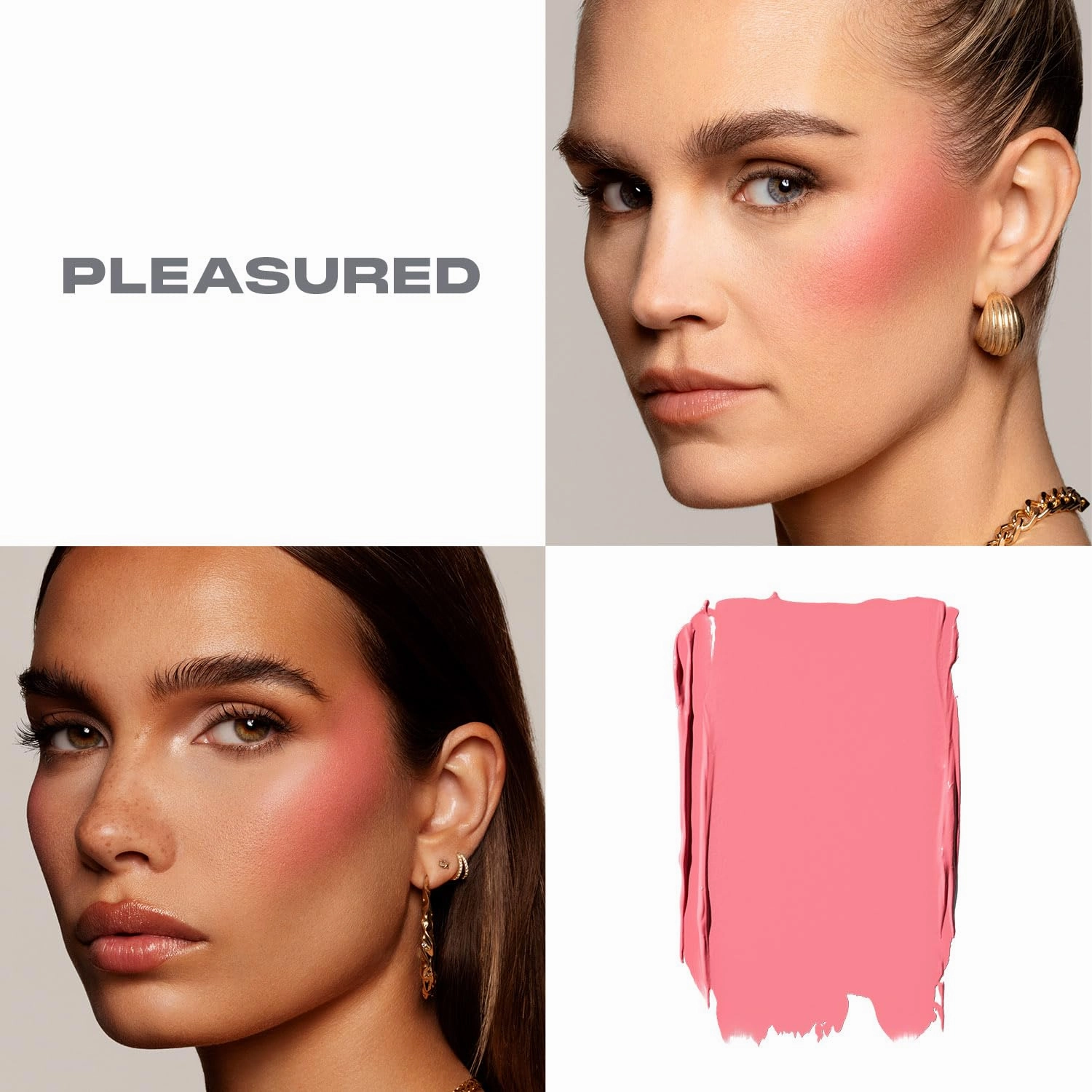 Morphe Huephoric Rush 3-in-1 Silk Cream Blush - Cream-to-Matte Buildable Blush for Cheeks - Primes, Hydrates & Blurs Skin for a Supple-Matte Finish - Pleasured (0.28 Ounce)