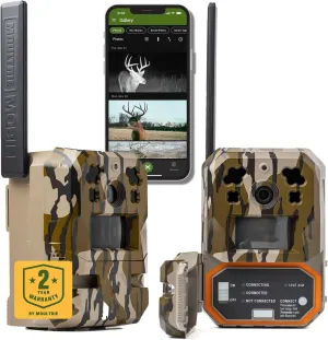 Moultrie Edge Pro Cellular Trail Camera - 2 Pack - Auto Connect, Nationwide Coverage, False Trigger Elimination Tech,1080p Video with HD Audio, 100ft Detection Range