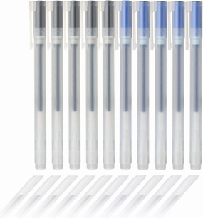 Muji Gel Ink Ballpoint Pens 0.5mm 2-color set Black-5 Pcs Blue-5Pcs
