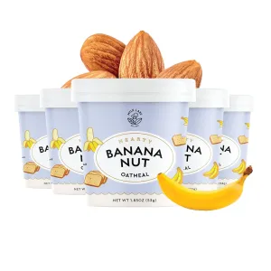 Mylk Labs Banana Nut Protein Oatmeal Cups, Whole Grain, Low Sugar, High Fiber Breakfast with Superfoods, Quick & Easy, On the Go, Instant Oatmeal, Rolled Oats, Gluten Free, Vegan, Nut Free, 6 Pack