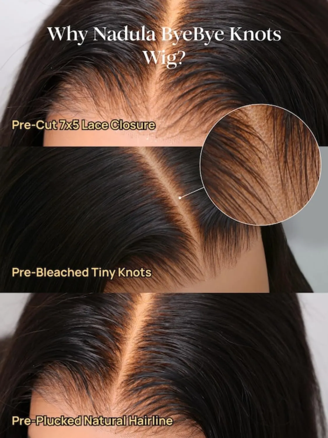 Nadula Bye Bye Knots Glueless Reddish Brown Body Wave Wig 7x5 Pre Cut Lace Front Wigs Human Hair Pre Plucked Pre Bleached Ready to Wear Pre Everything Glueless Wig 150% Density 16inch